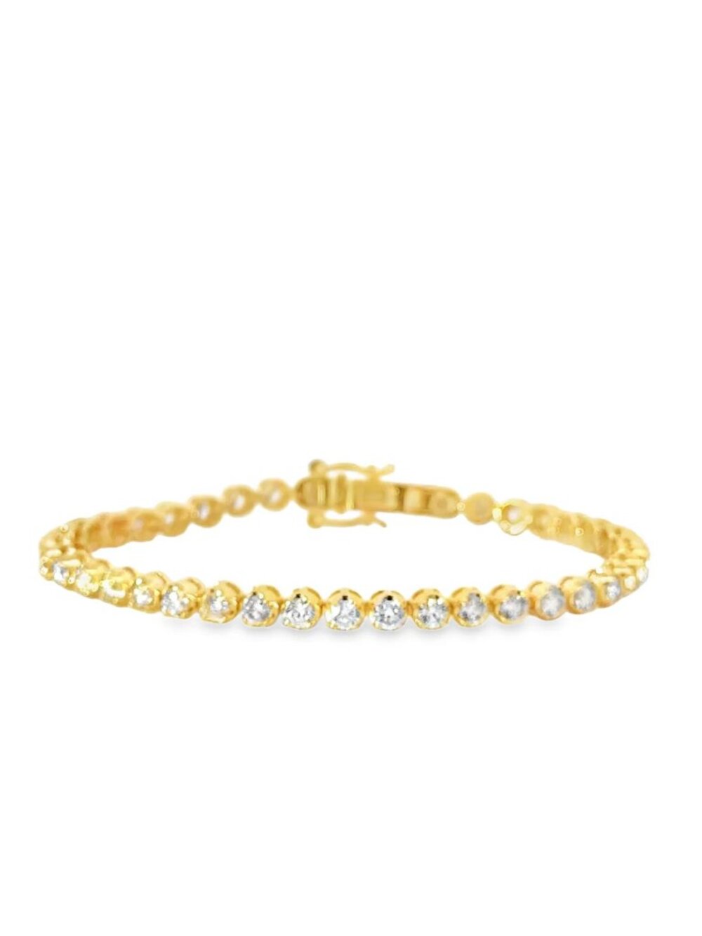 Radiant Diamond 14K Gold (18K Custom) Yellow Gold Tennis Bracelet